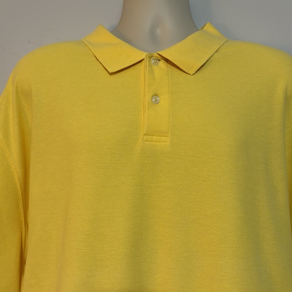 SADDLEBRED MENS POLO 3x BIG & TALL YELLOW - Picture 2 of 5